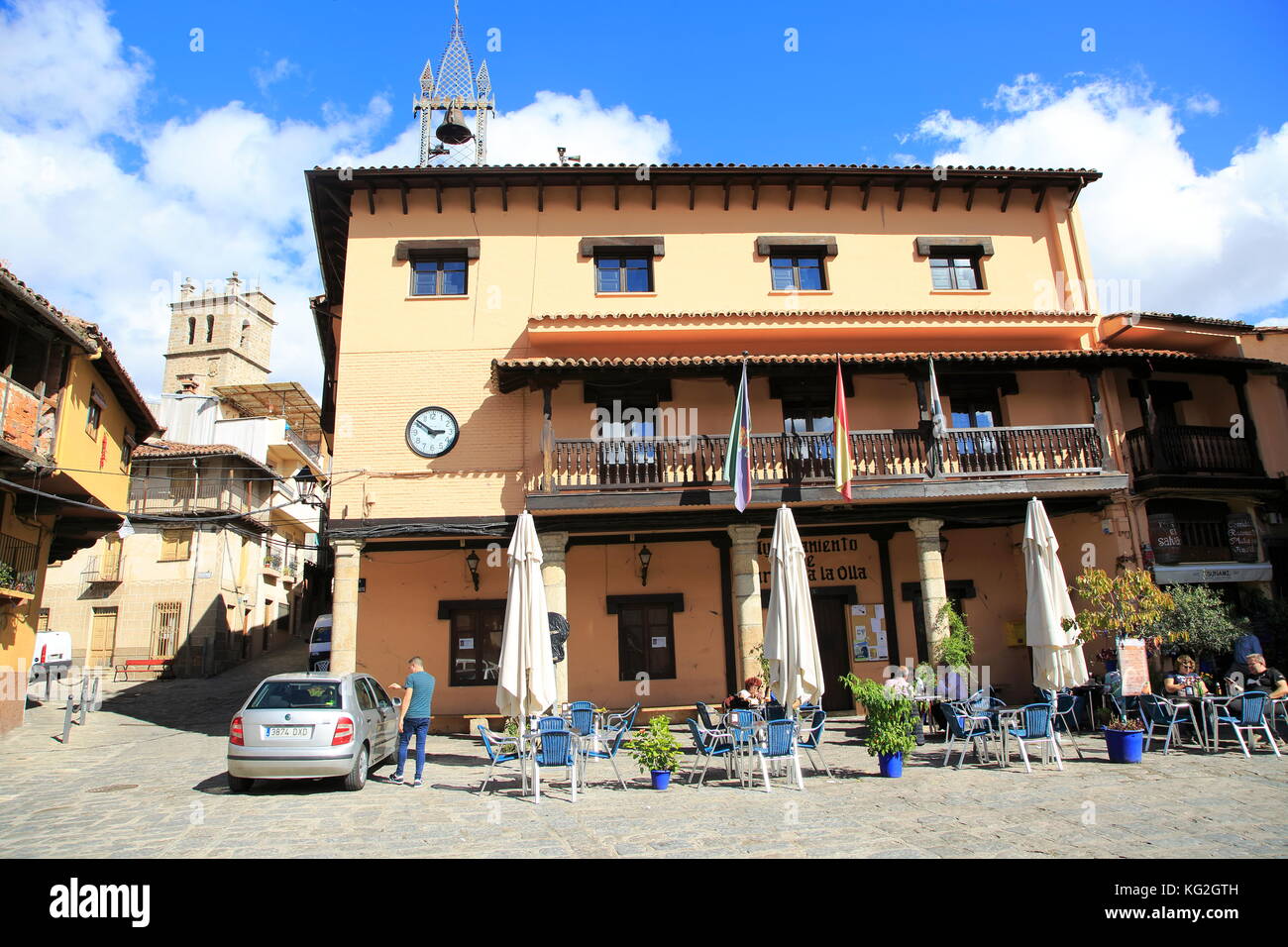 Traditional architecture town hall Ayuntamiento, Garganta la Olla, La