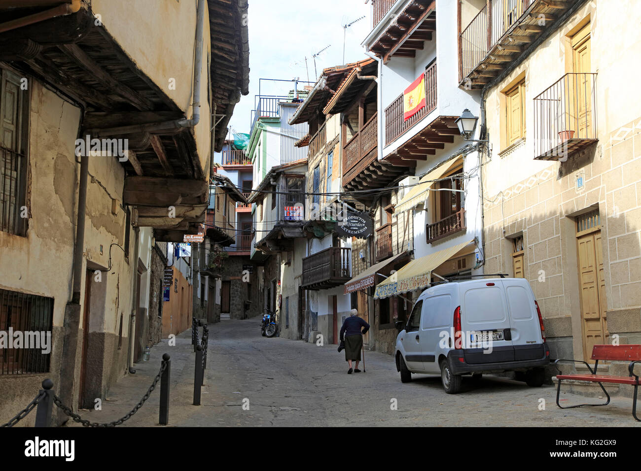 Traditional houses architecture narrow street, Garganta la Olla, La