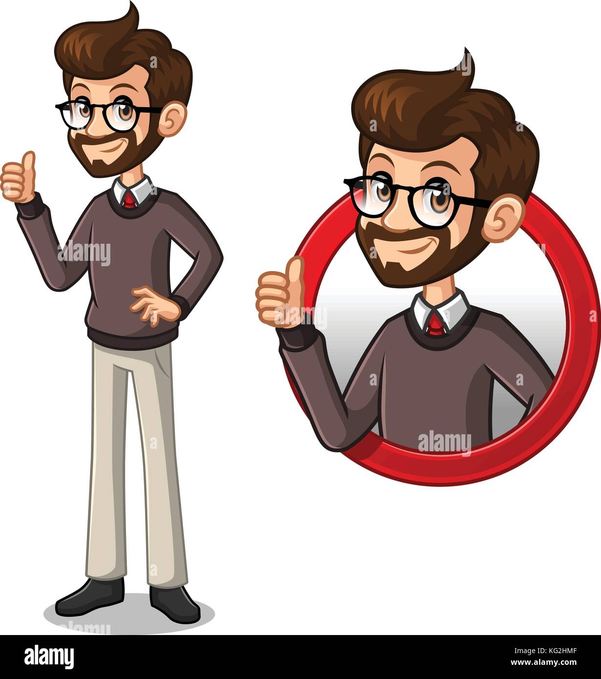 Set of hipster businessman cartoon character design, inside the circle logo  concept with showing like, ok, good job, satisfied sign gesture Stock  Vector Image & Art - Alamy