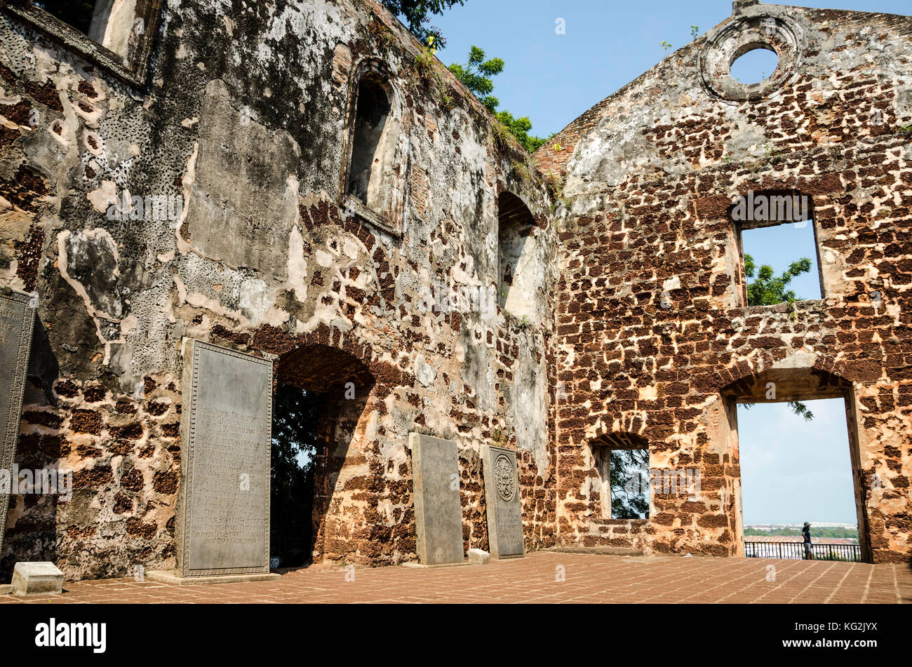 A Famosa Fort Ruins on St Paul Hill - A Famosa fort in Malacca, Malaysia. Stock Photo