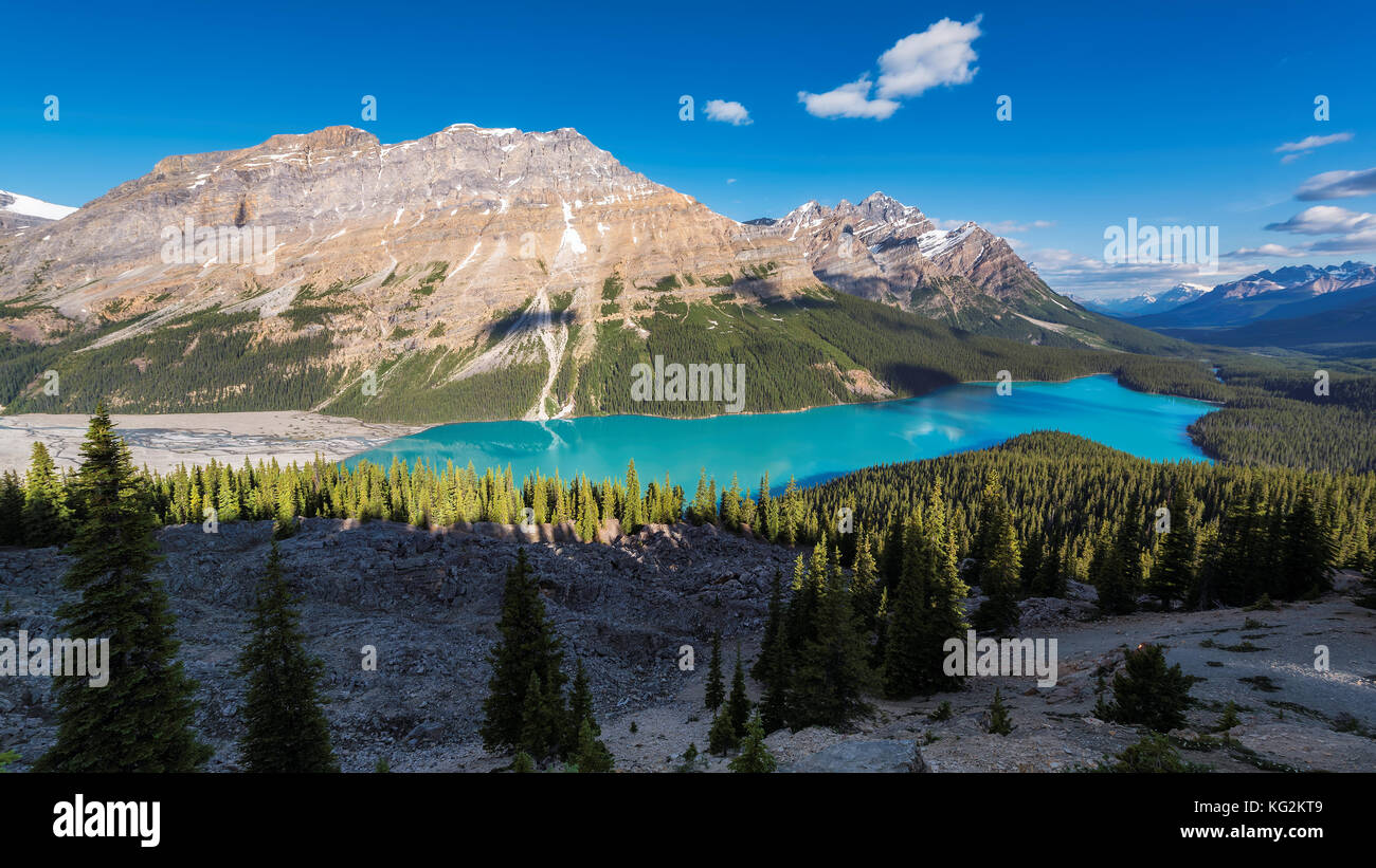 Peyto Lake in Rocky Mountains, Banff National Park, Canada Stock Photo ...