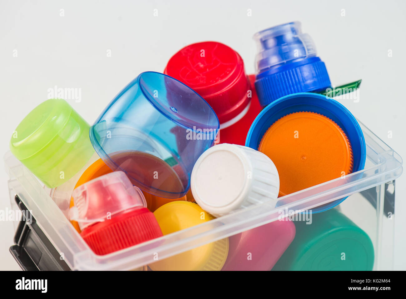 Plastic bottle screw caps isolated on white background Stock Photo Alamy