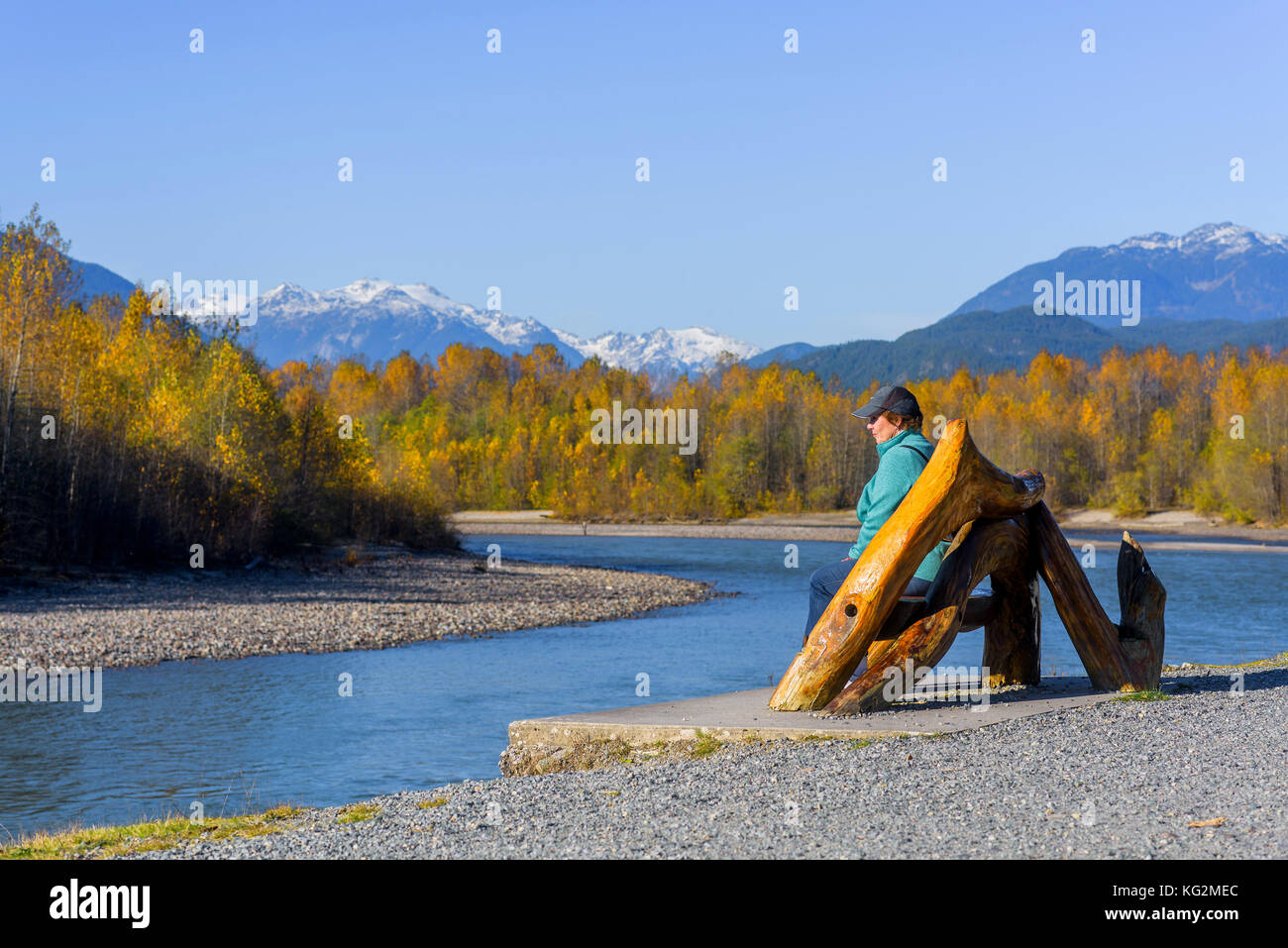 View from Eagle Run Park, Squamish River, Brackendale, British Columbia, Canada Stock Photo Alamy
