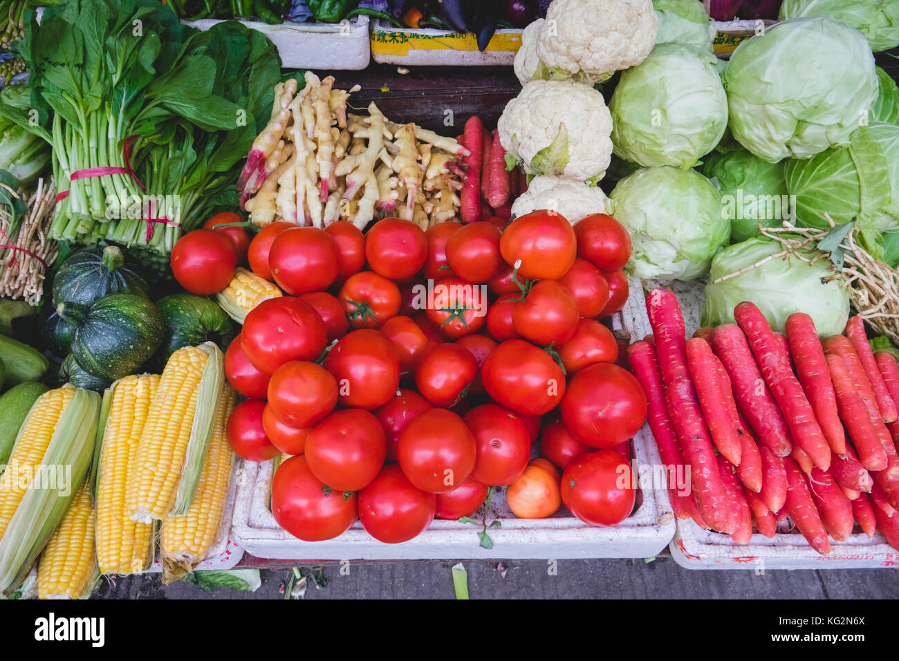 Fresh vegetables in market Stock Photo Alamy