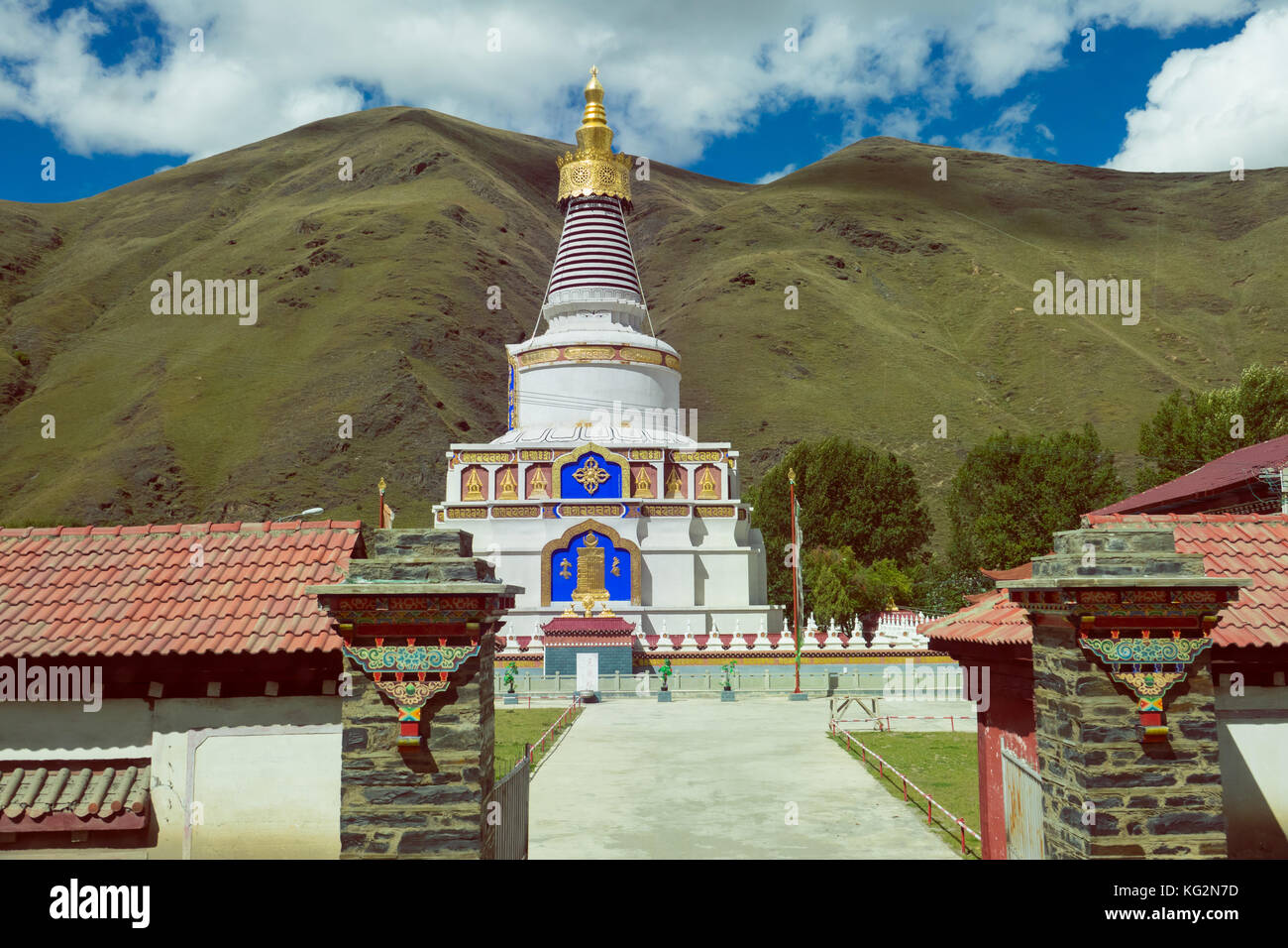 Pagoda of Buddhism in Tibet ,China Stock Photo