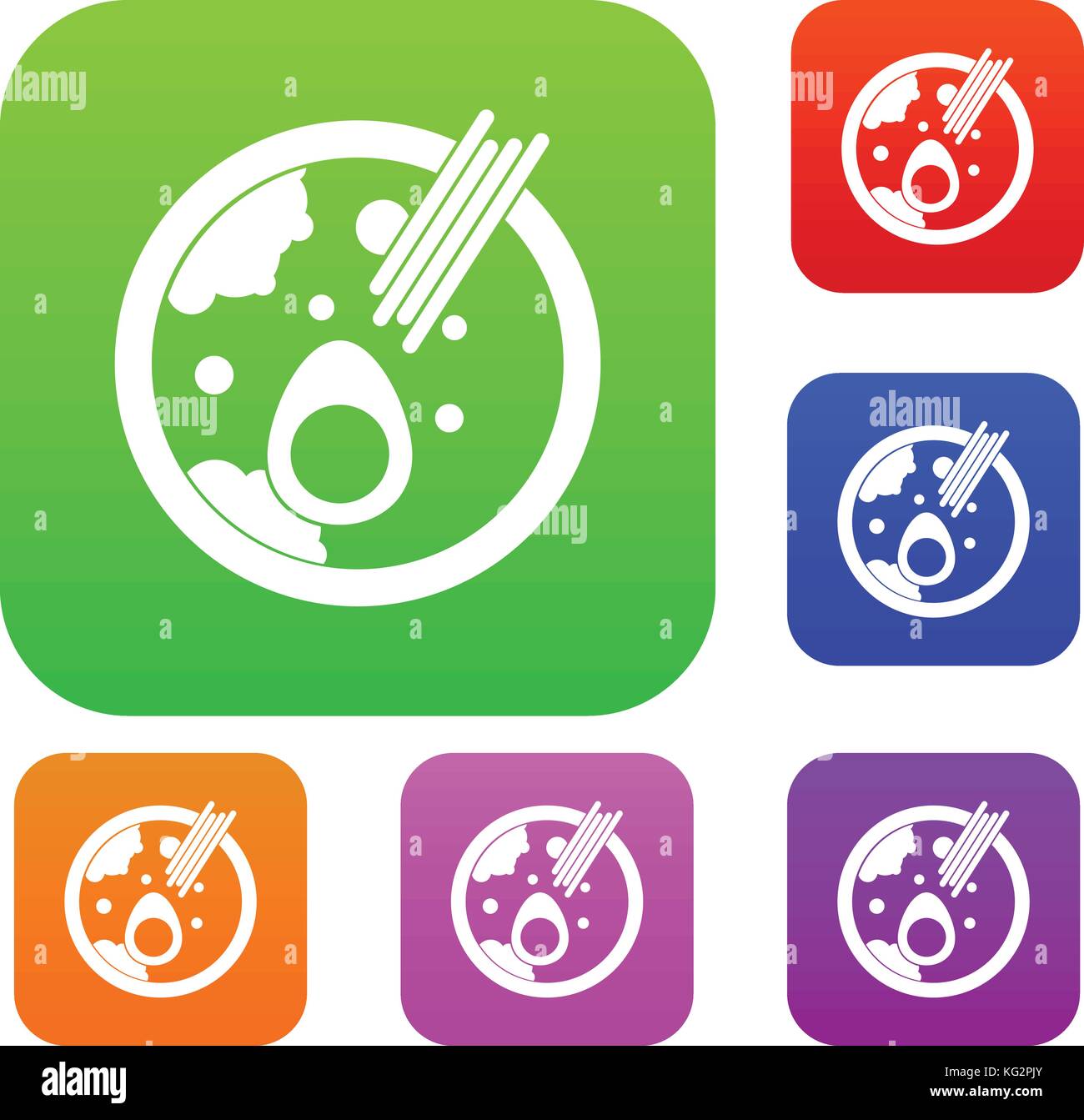 Miso soup set color collection Stock Vector Image & Art Alamy