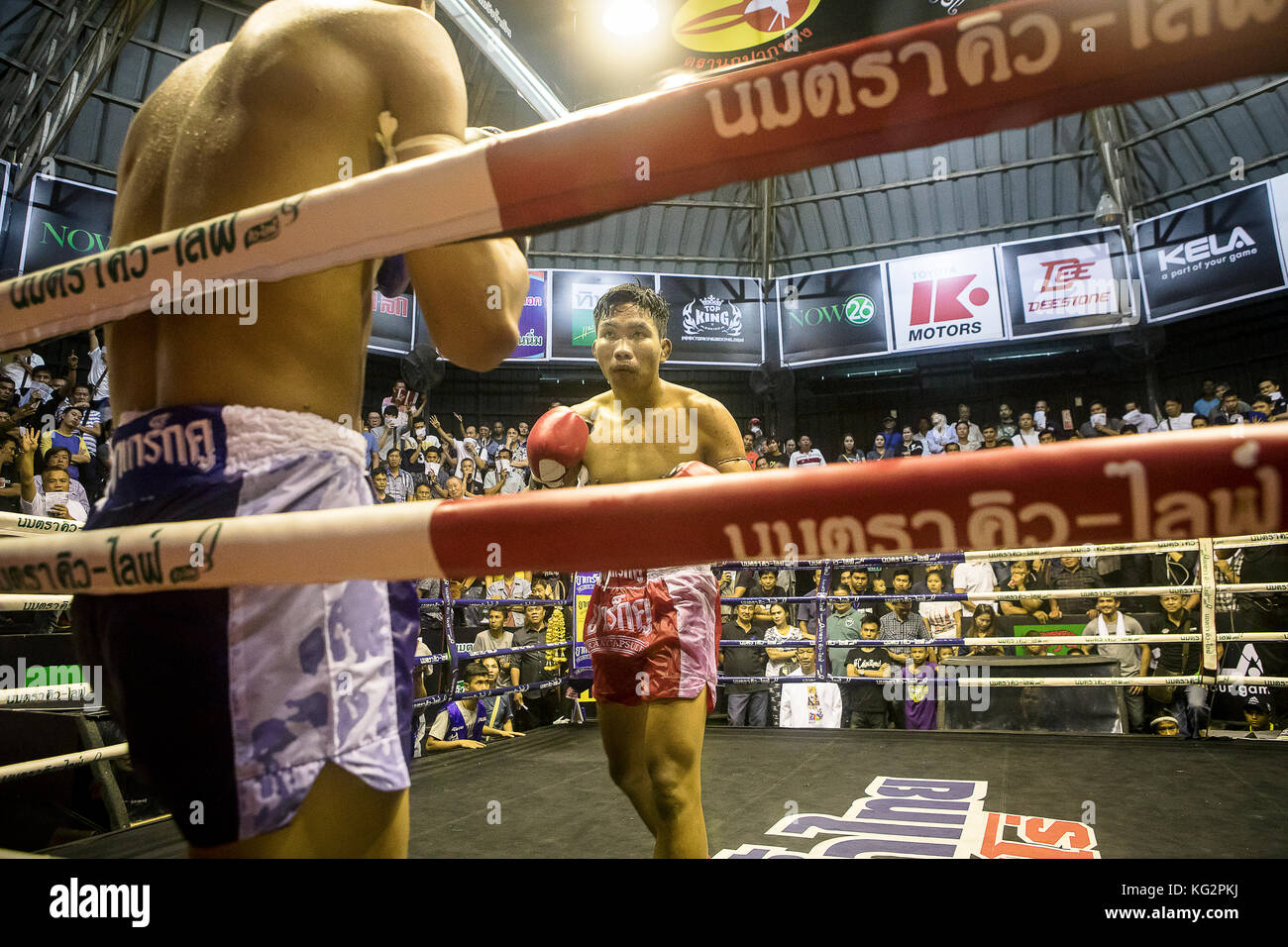 Muay Thai boxers fighting, Bangkok, Thailand Stock Photo Alamy