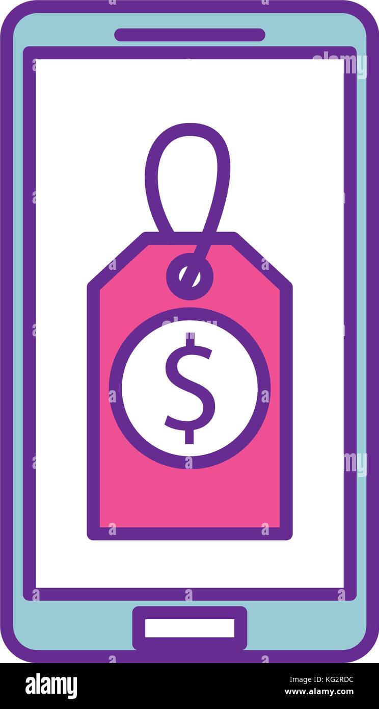 mobile phone price tag dollar symbol of money label retail discount