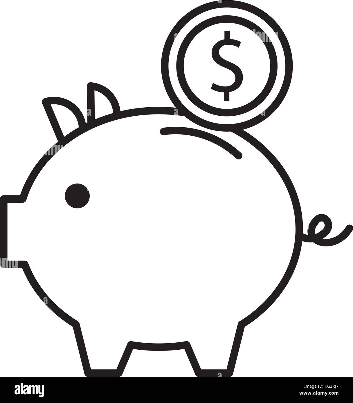piggy bank money coin saving and investing concept Stock Vector Image ...