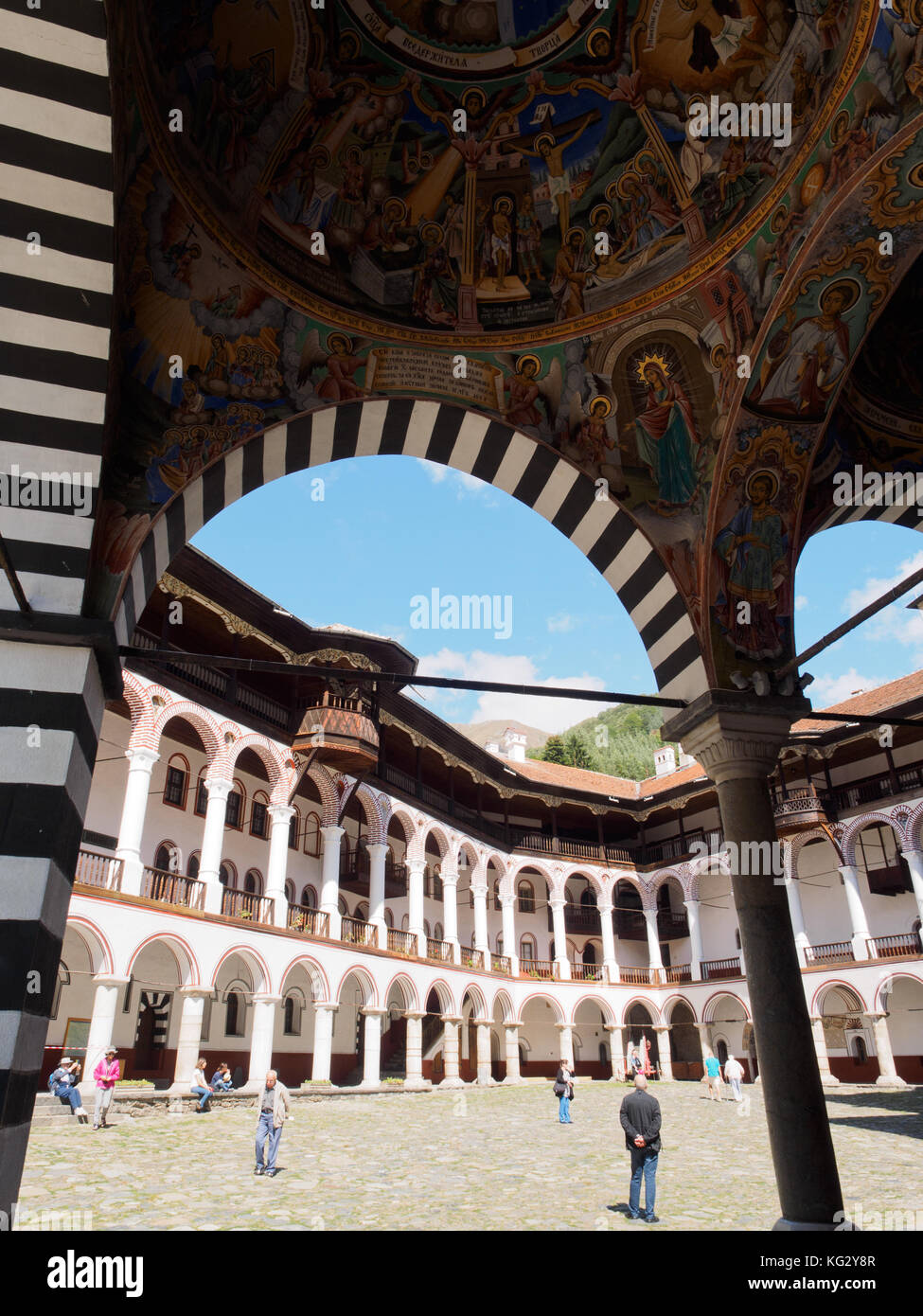 Rila Monastery complex situated in Rila mountains Stock Photo