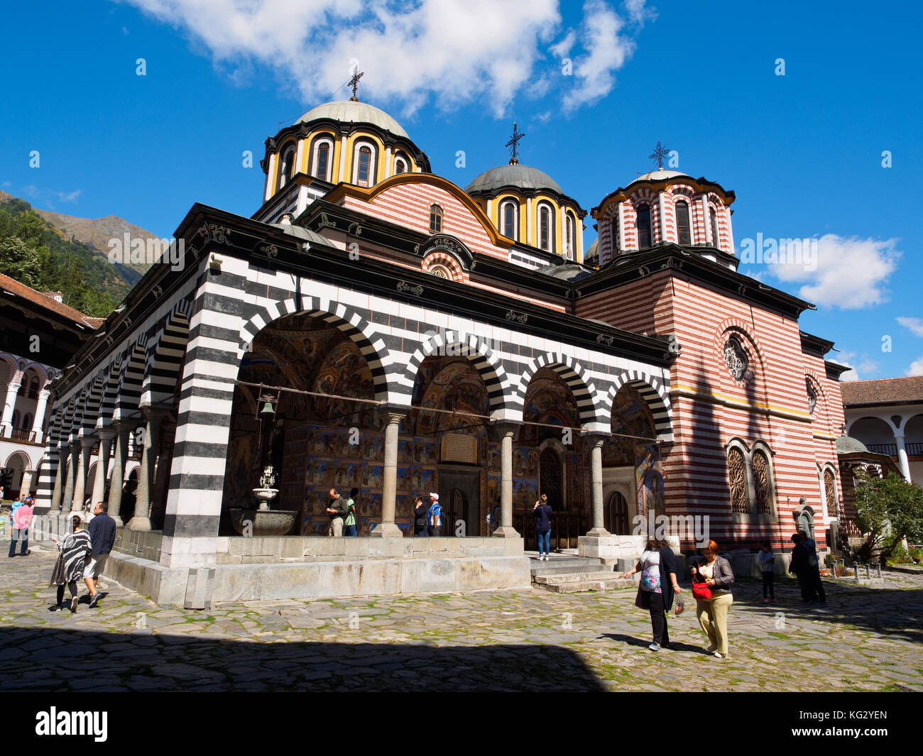 The main church of Rila Monastery, Bulgaria Stock Photo