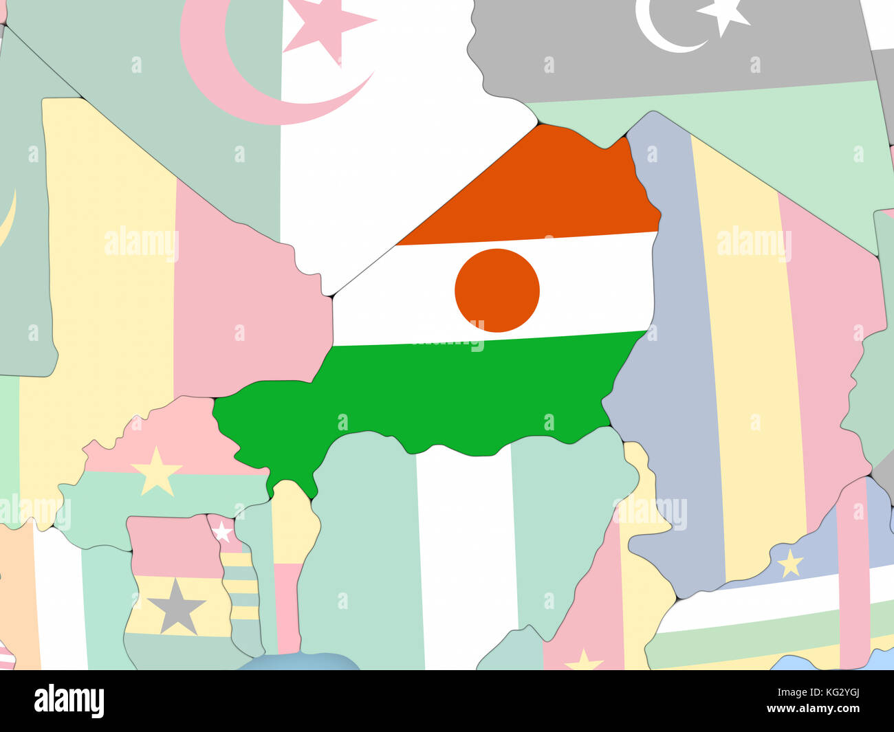 Sierra Leone with embedded flag. 3D illustration Stock Photo - Alamy