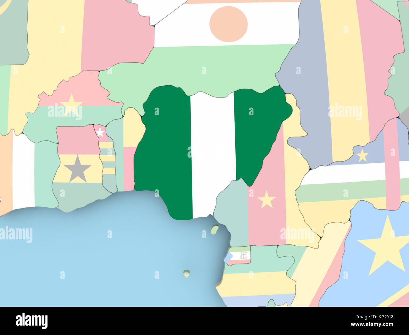 Liberia with embedded flag. 3D illustration Stock Photo - Alamy