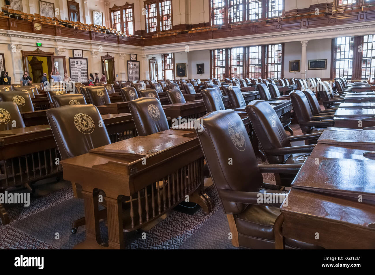 House of Representatives Chamber in Texas State Capitol in Austin, TX Stock Photo