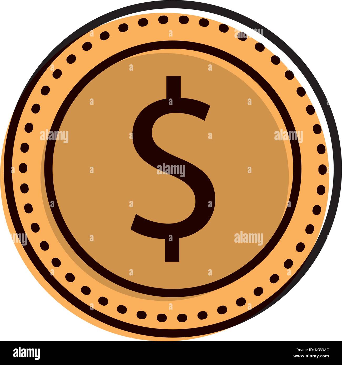 dollar money coin currency economy commerce Stock Vector Image & Art ...