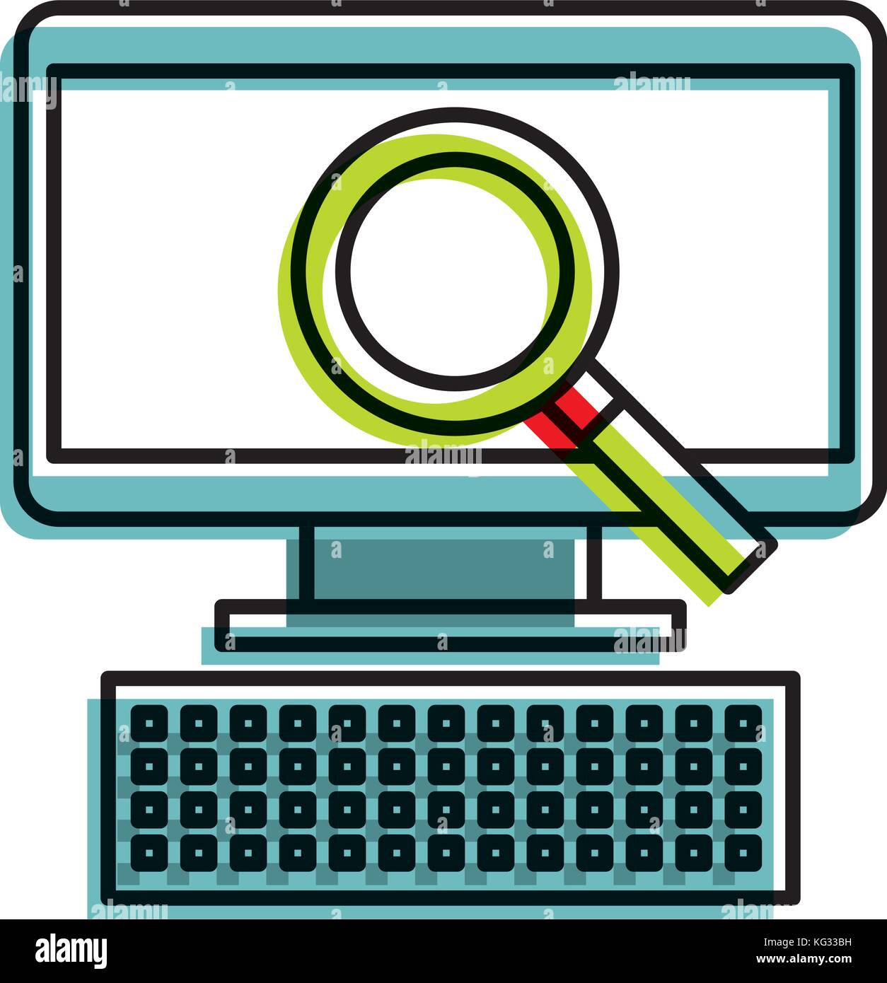 computer and magnifier ecommerce discount Stock Vector Image & Art - Alamy
