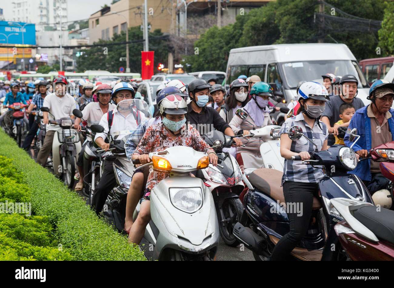 Street traffic in Ho Chi Minh City, Vietnam Stock Photo