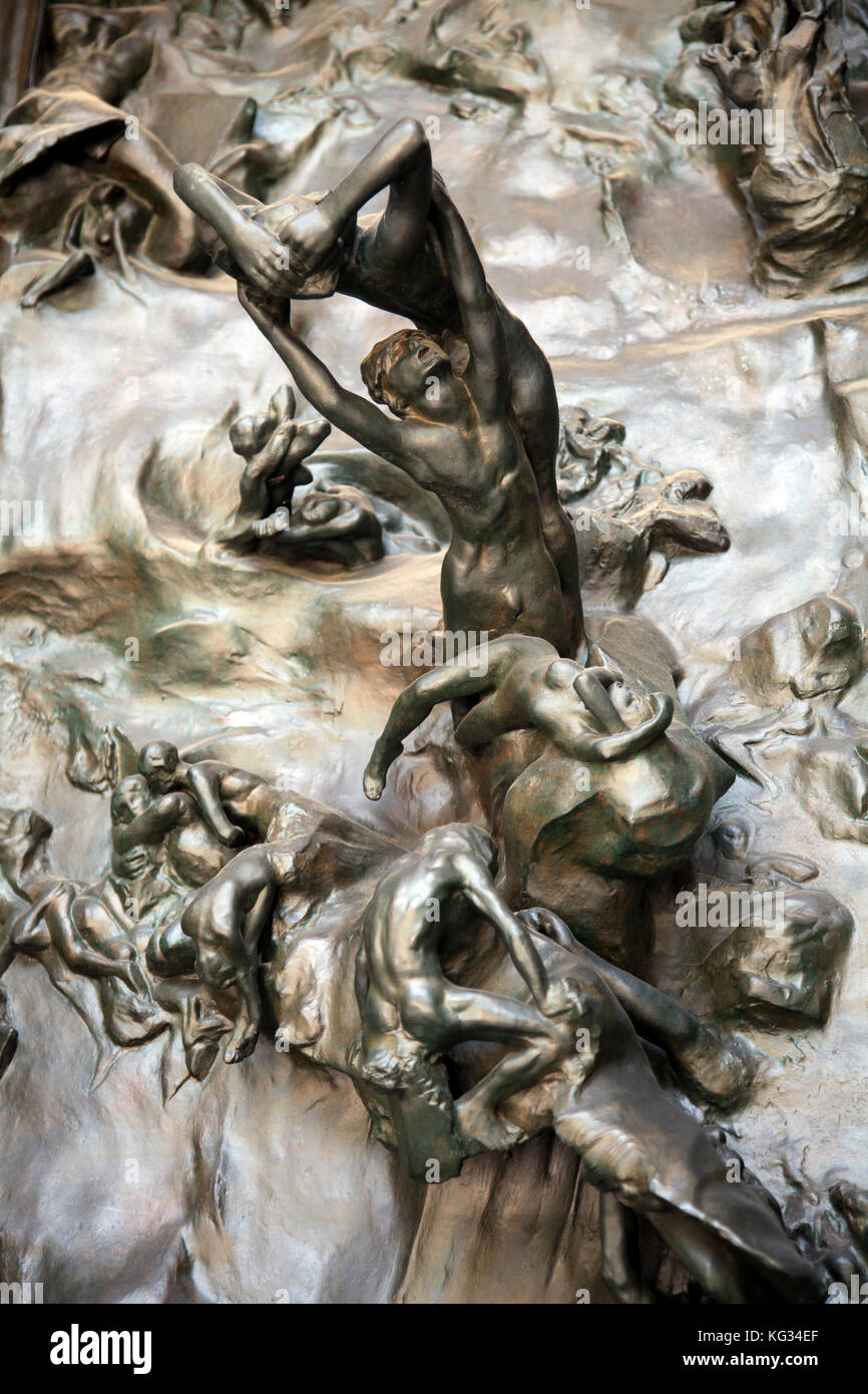 Detail of Rodin's Gates of Hell Sculpted Doorway at Rodin Museum in