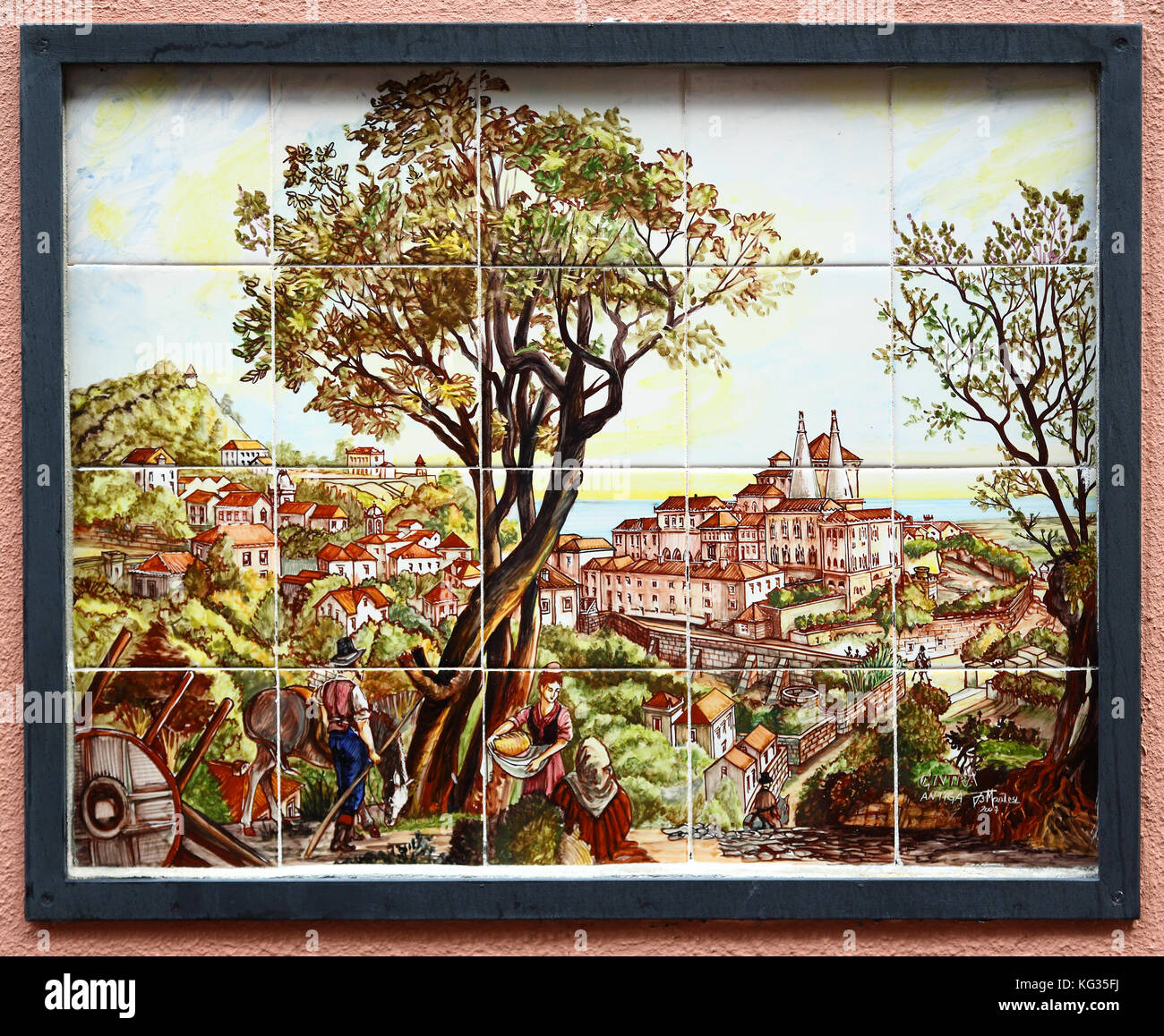 Typical tile artwork for sale in Sintra, Portugal Stock Photo Alamy