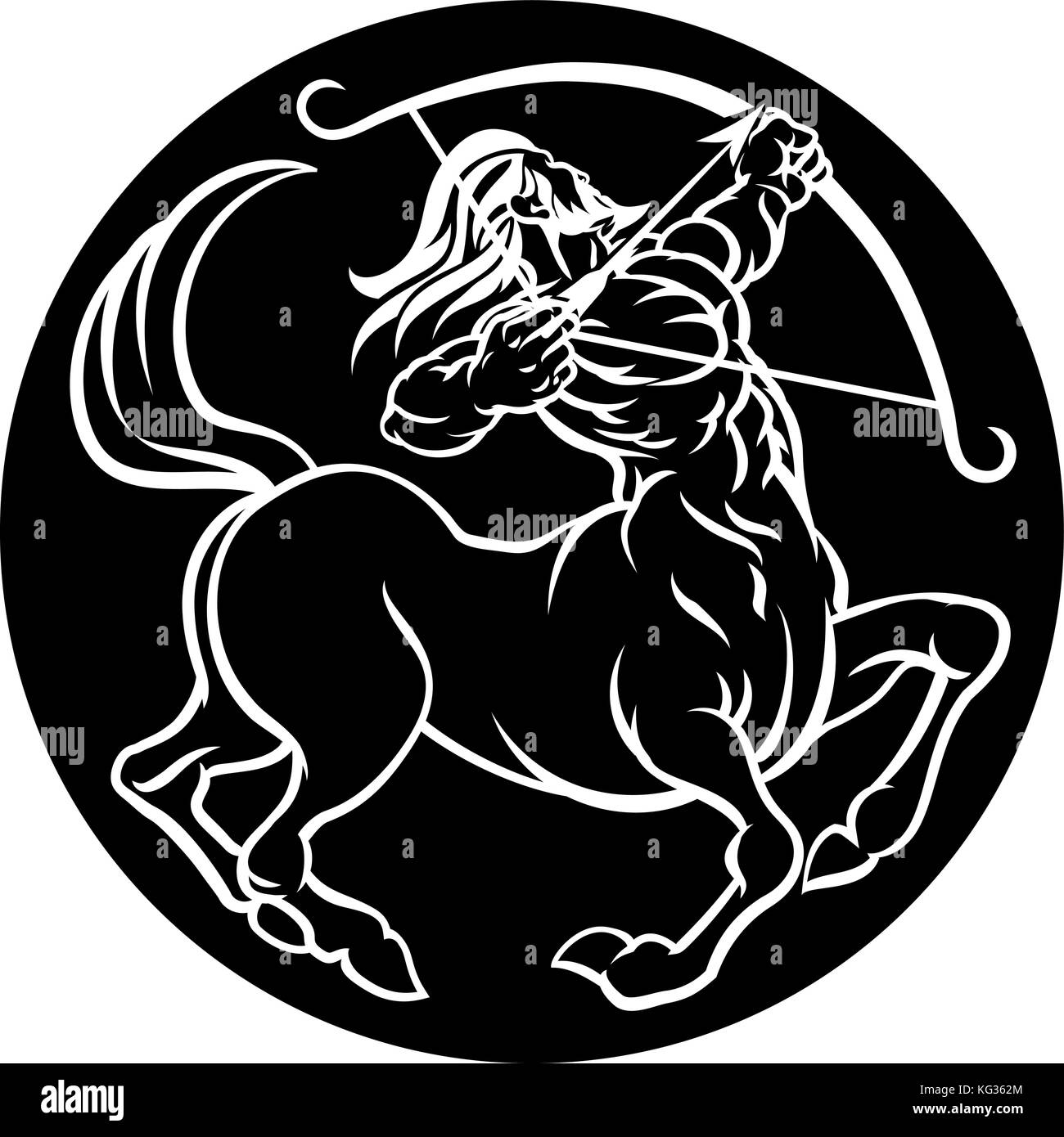 Horoscope Sagittarius Centaur Zodiac Sign Stock Vector
