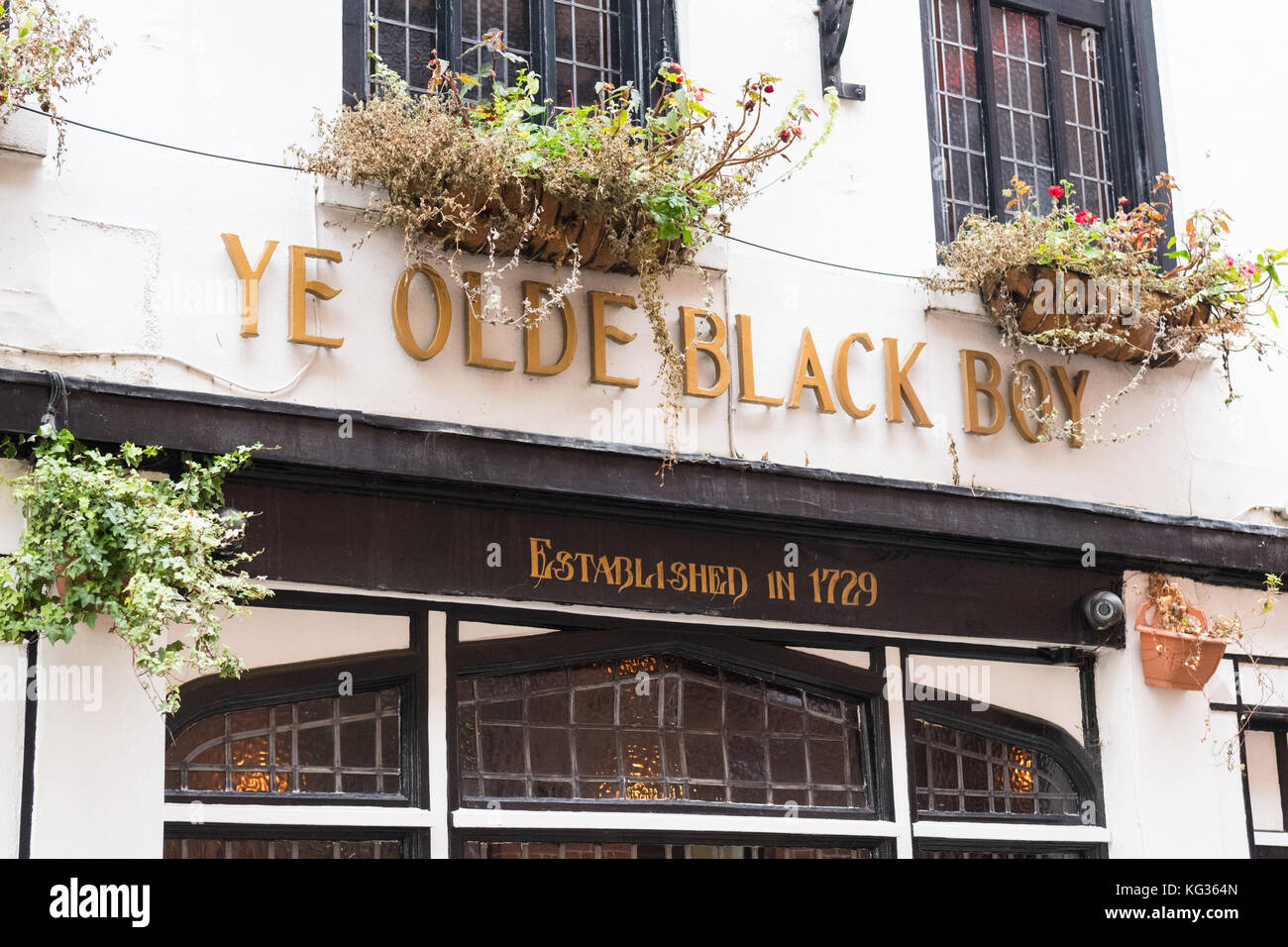 Ye Olde Black Boy historic pub, Hull, England, UK Stock Photo