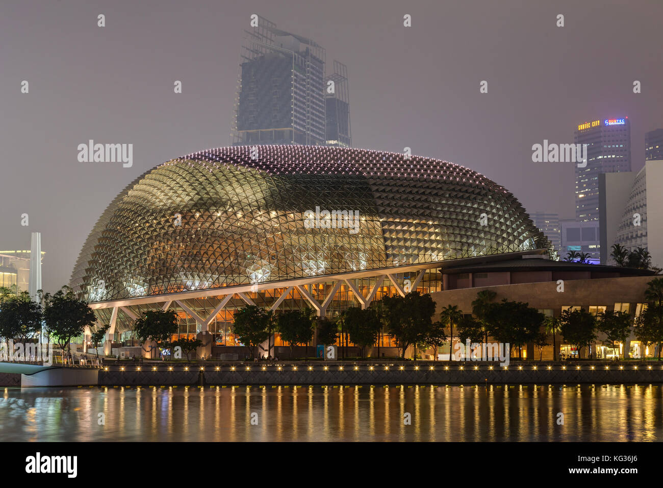 Durian-shaped theatre building at Esplanade, Singapore Stock Photo