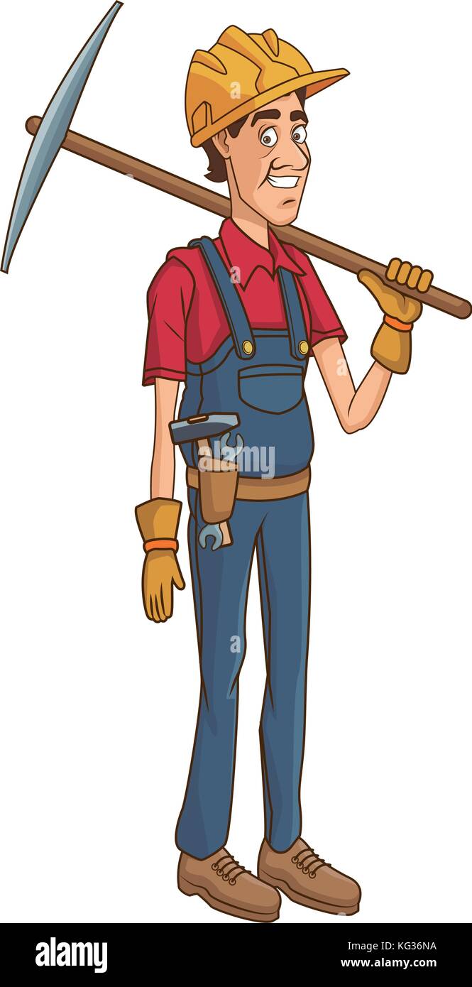 Cartoon worker with tool Stock Vector Image & Art - Alamy