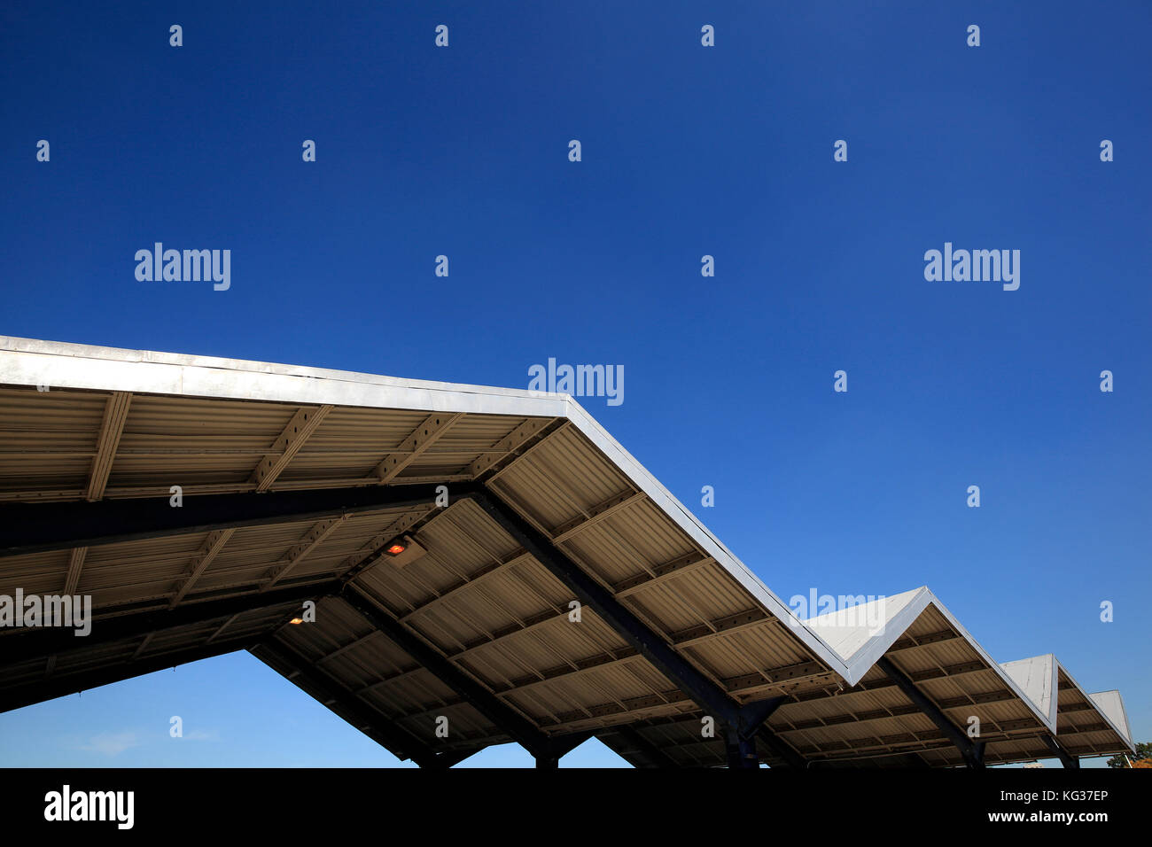 zigzag roof of shelter Stock Photo