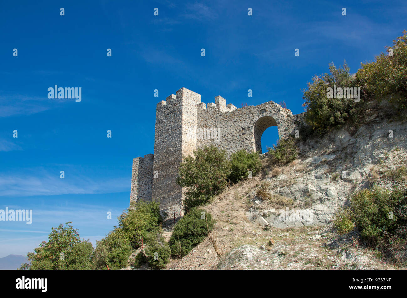 Strumica, Macedonia - panorama with the fortress Stock Photo