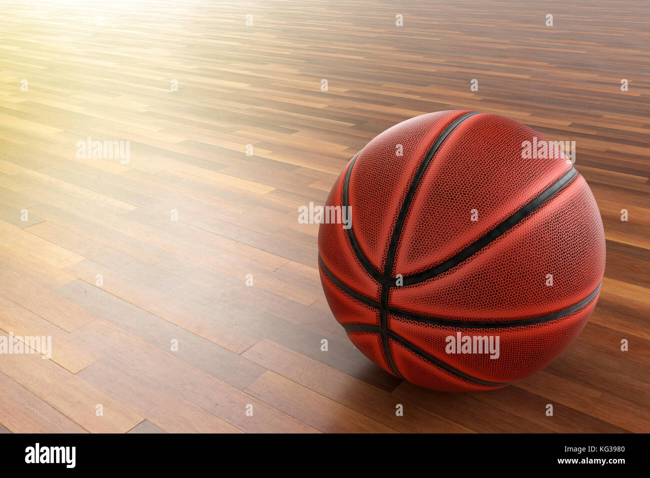 A photo of Basketball on wood floor, 3D rendering with blender freeware  Stock Photo - Alamy