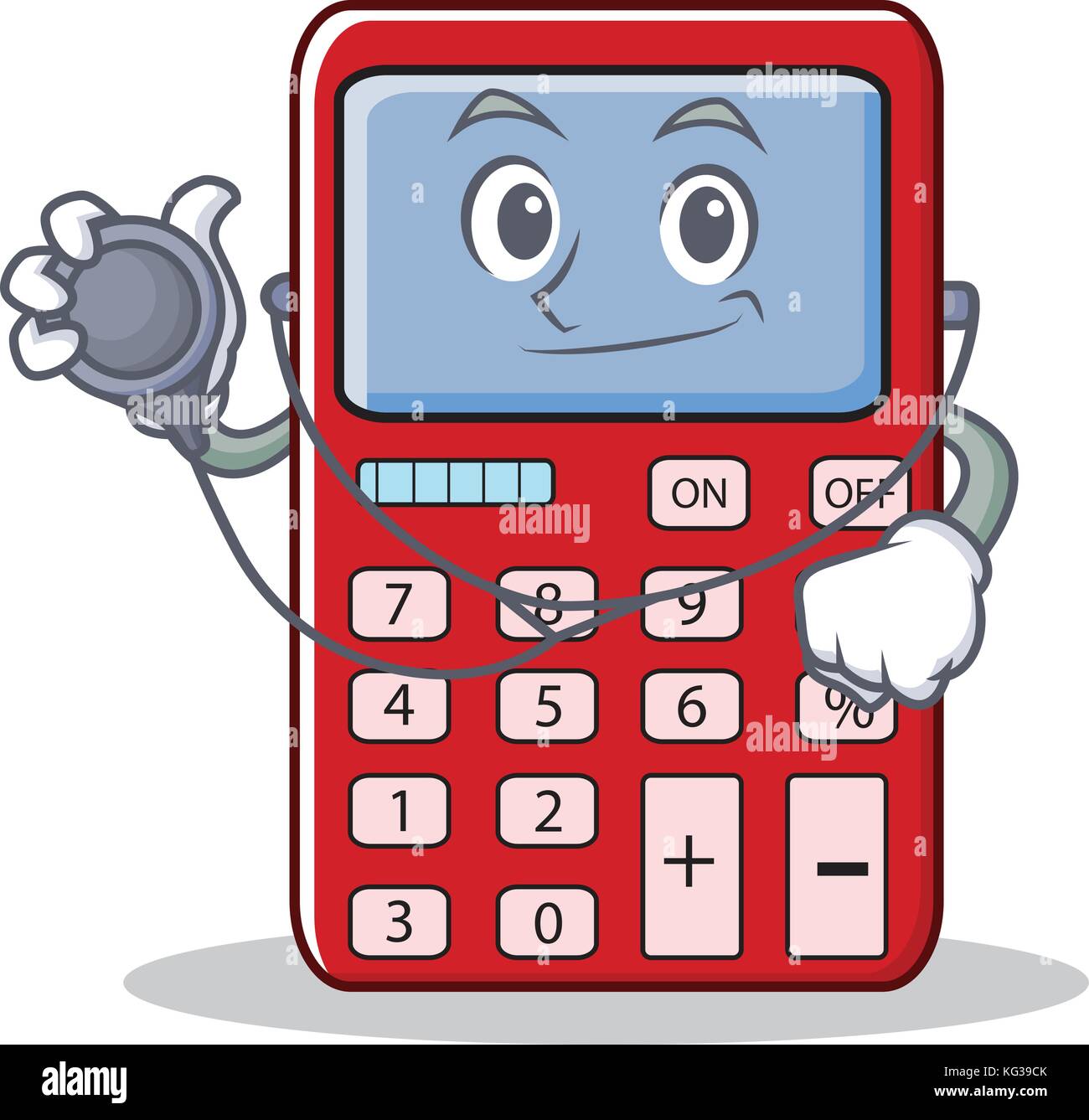 Doctor cute calculator character cartoon Stock Vector
