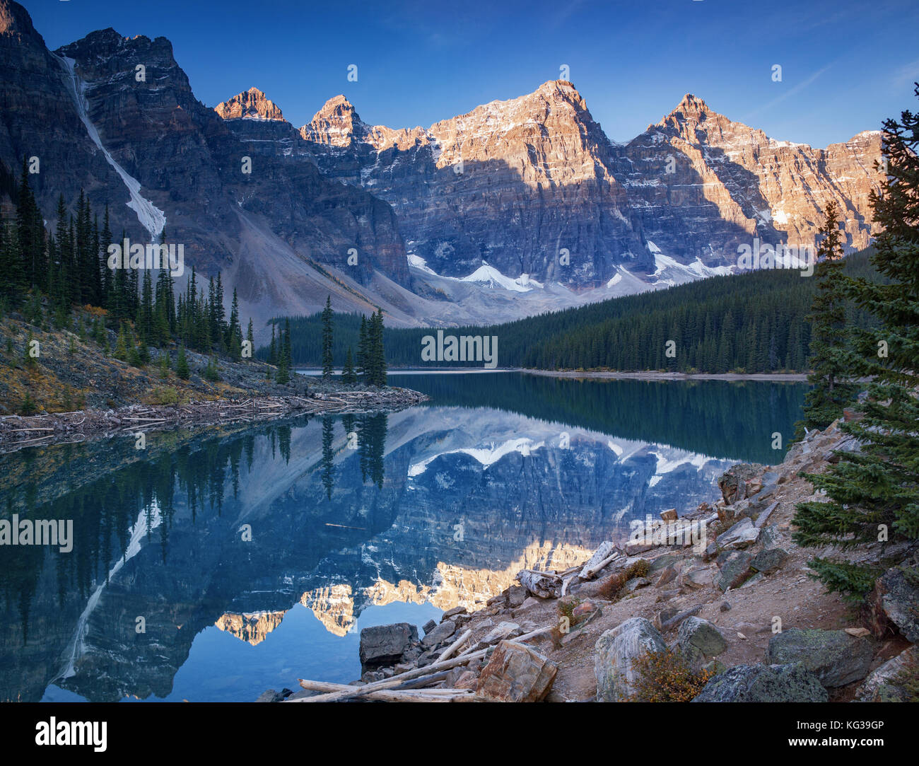 Moraine Lake Banff Alberta Stock Photo