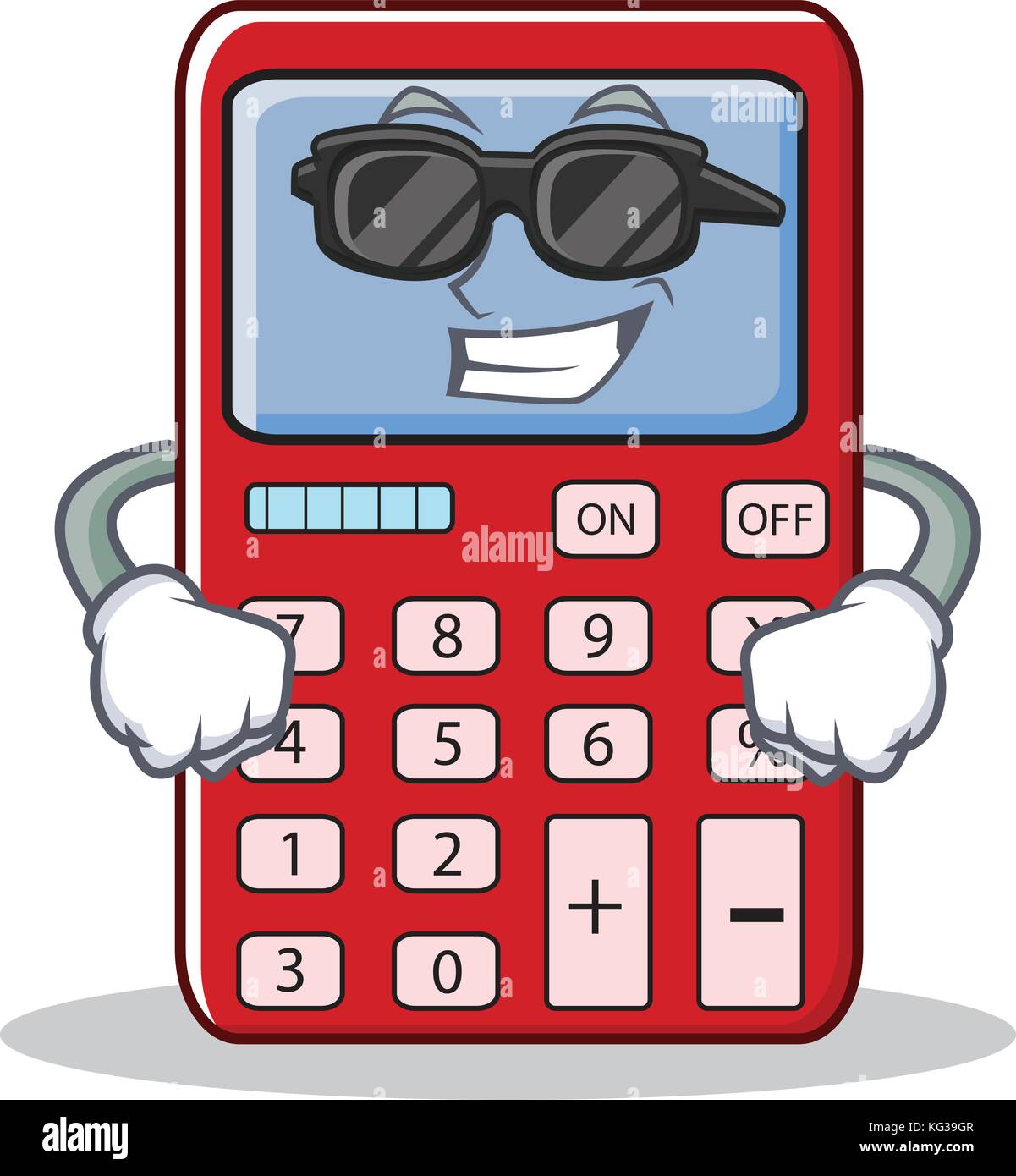 Super cool cute calculator character cartoon Stock Vector Image & Art Alamy