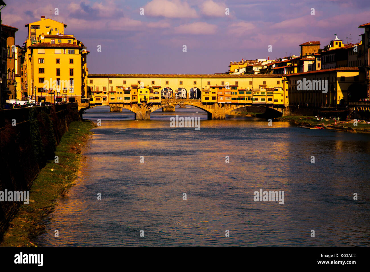 The Ponte Vecchio in Florence Italy. Stock Photo