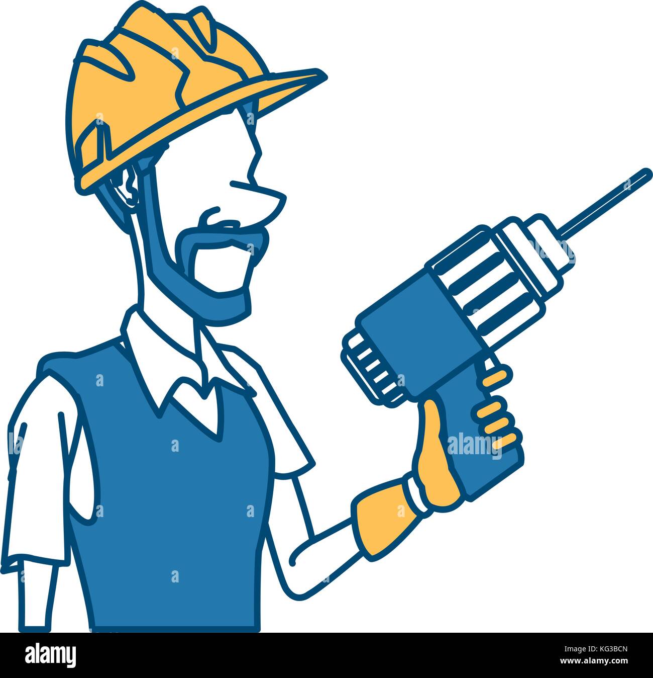 Cartoon worker with tool Stock Vector Image & Art - Alamy