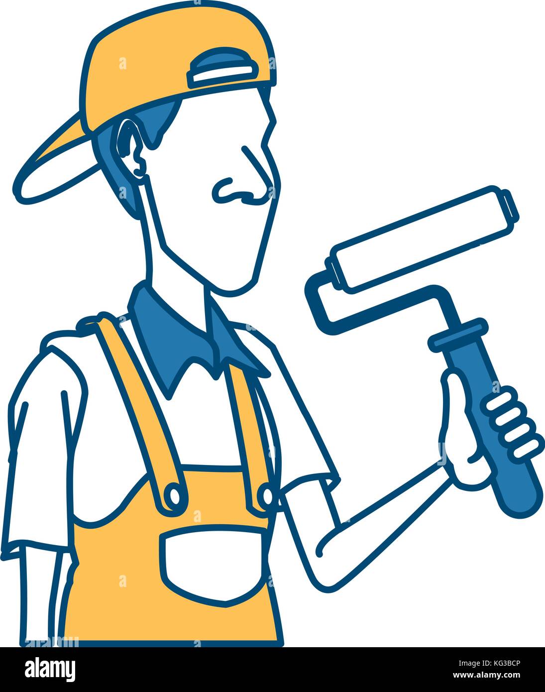 Cartoon painter with tool Stock Vector Image & Art Alamy