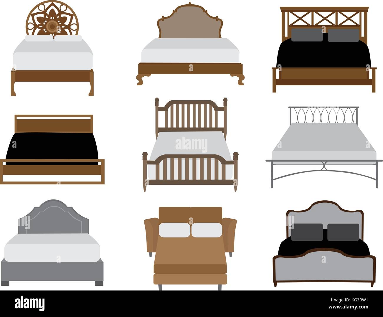 Vector set of beds Stock Vector Image & Art Alamy