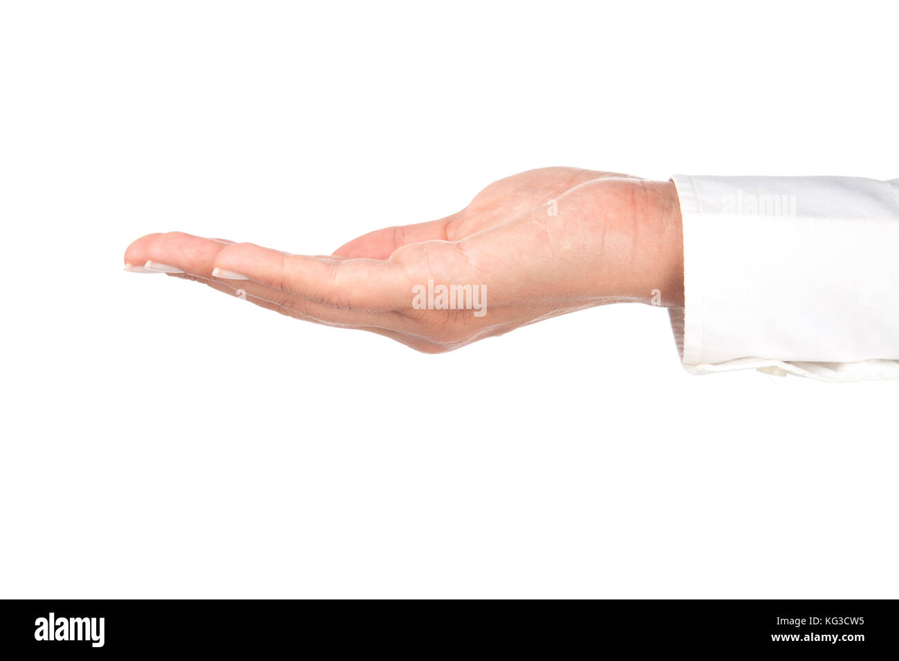 empty woman hand holding isolated on white background Stock Photo - Alamy