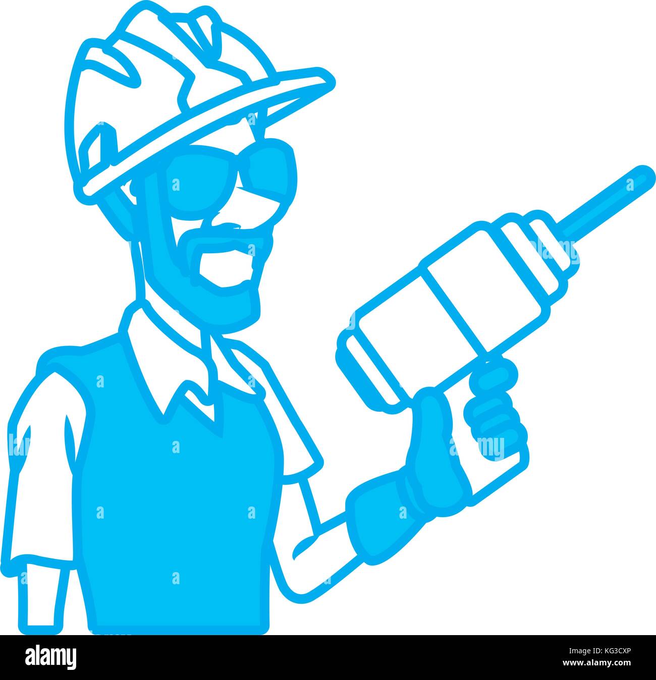 Cartoon worker with tool Stock Vector Image & Art - Alamy