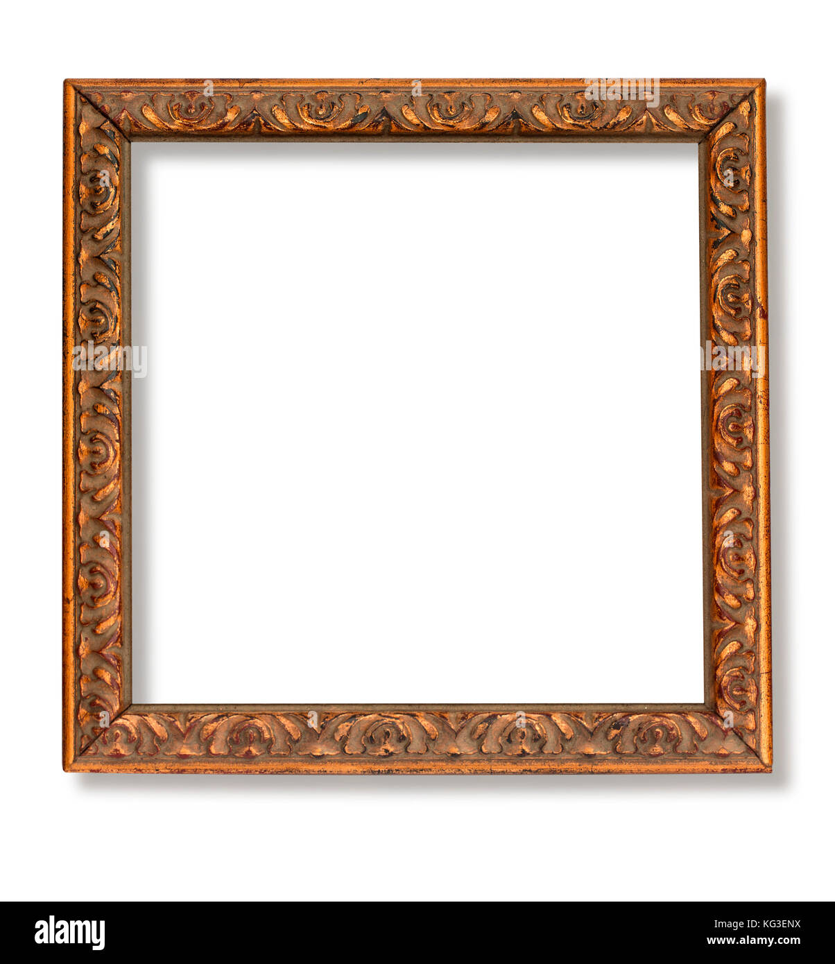 Vintage wooden frame isolated on white background Stock Photo - Alamy