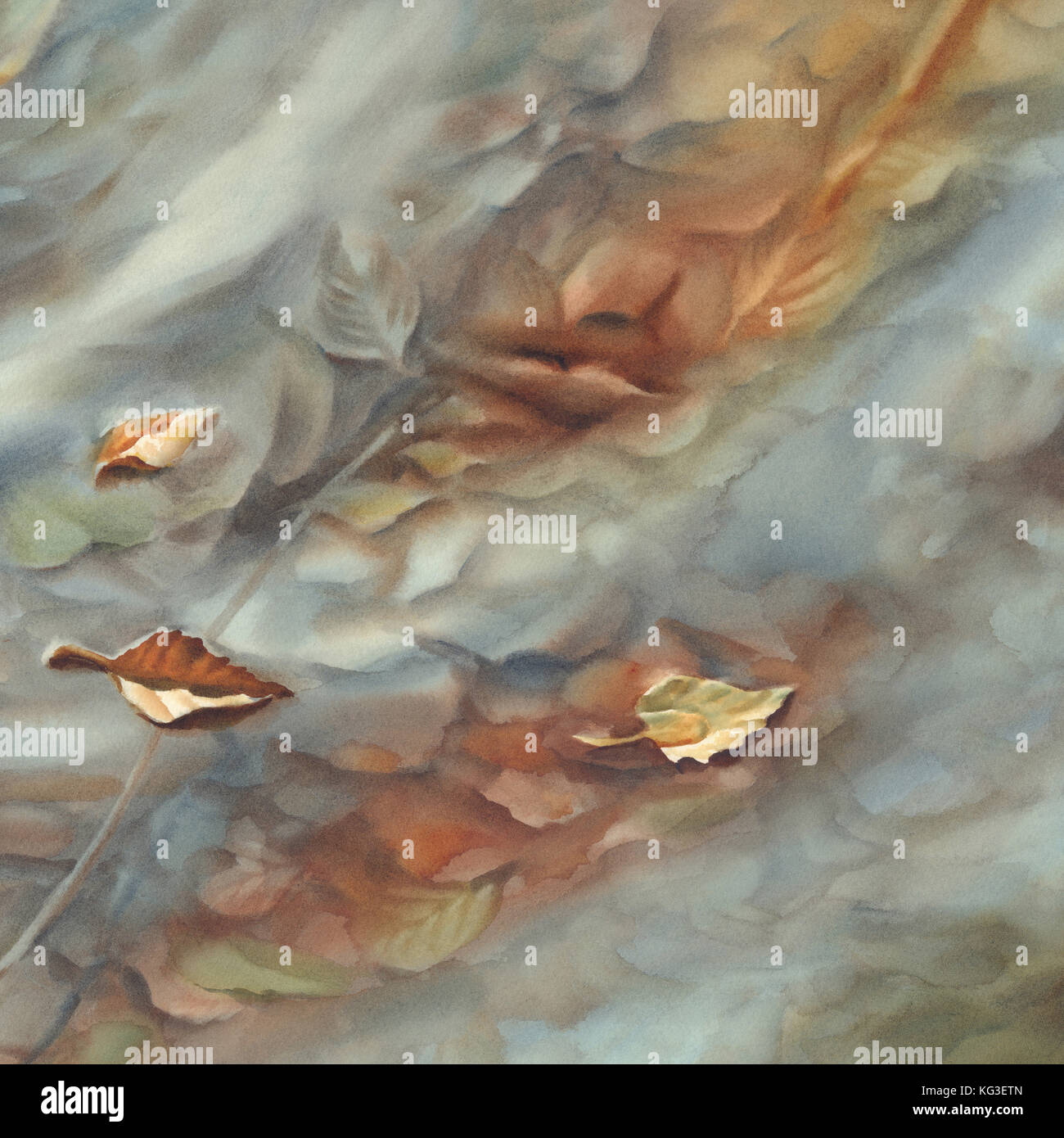 autumn leaves watercolor background Stock Photo - Alamy