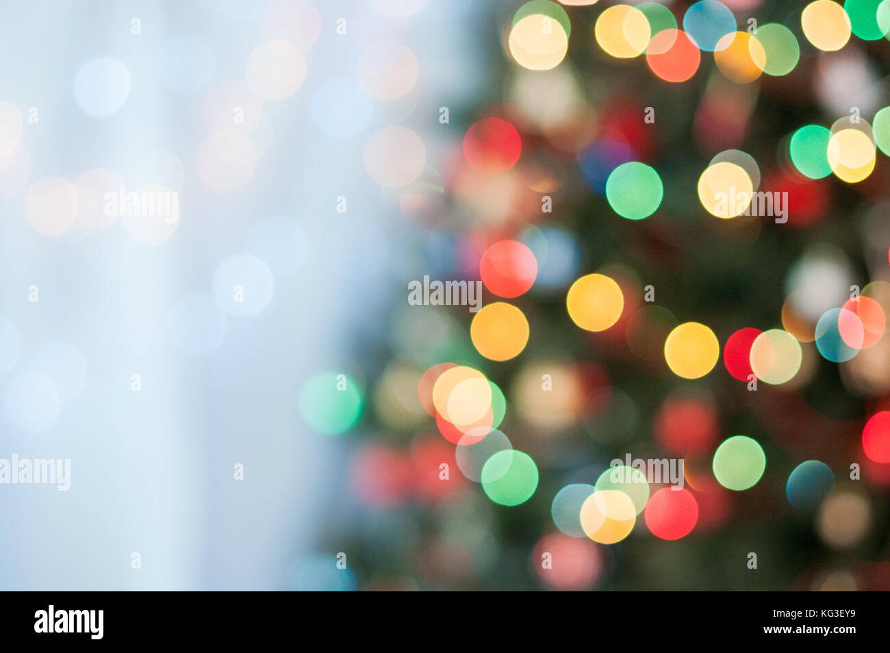 Pattern for Christmas card- Christmas tree bokeh Stock Photo