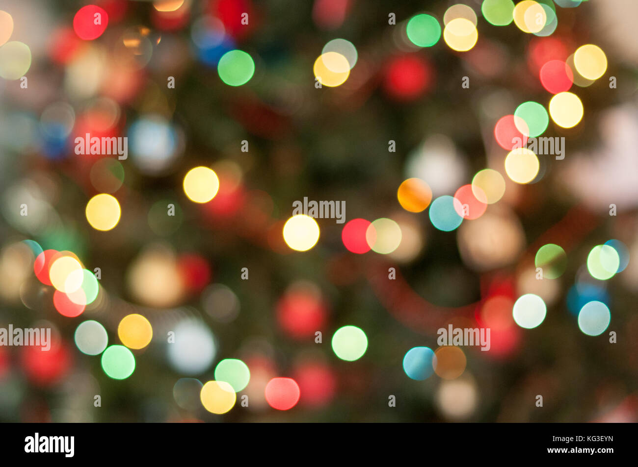 Christmas tree in lights- soft focus and bokeh Stock Photo