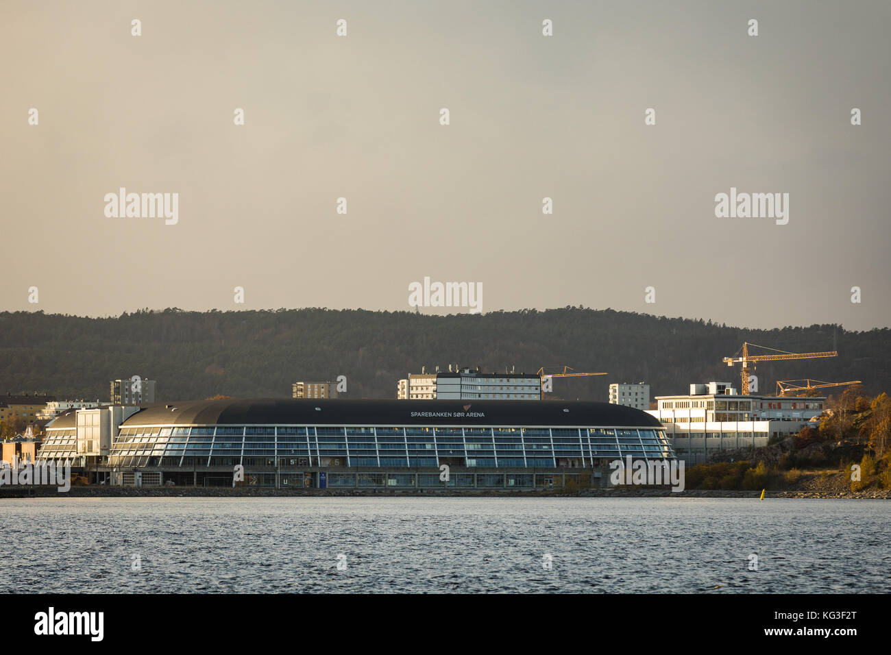 Kristiansand, Norway - October 26, 2017: Sparebanken Sor Arena, the  football arena in Kristiansand, seen from the seaside Stock Photo - Alamy