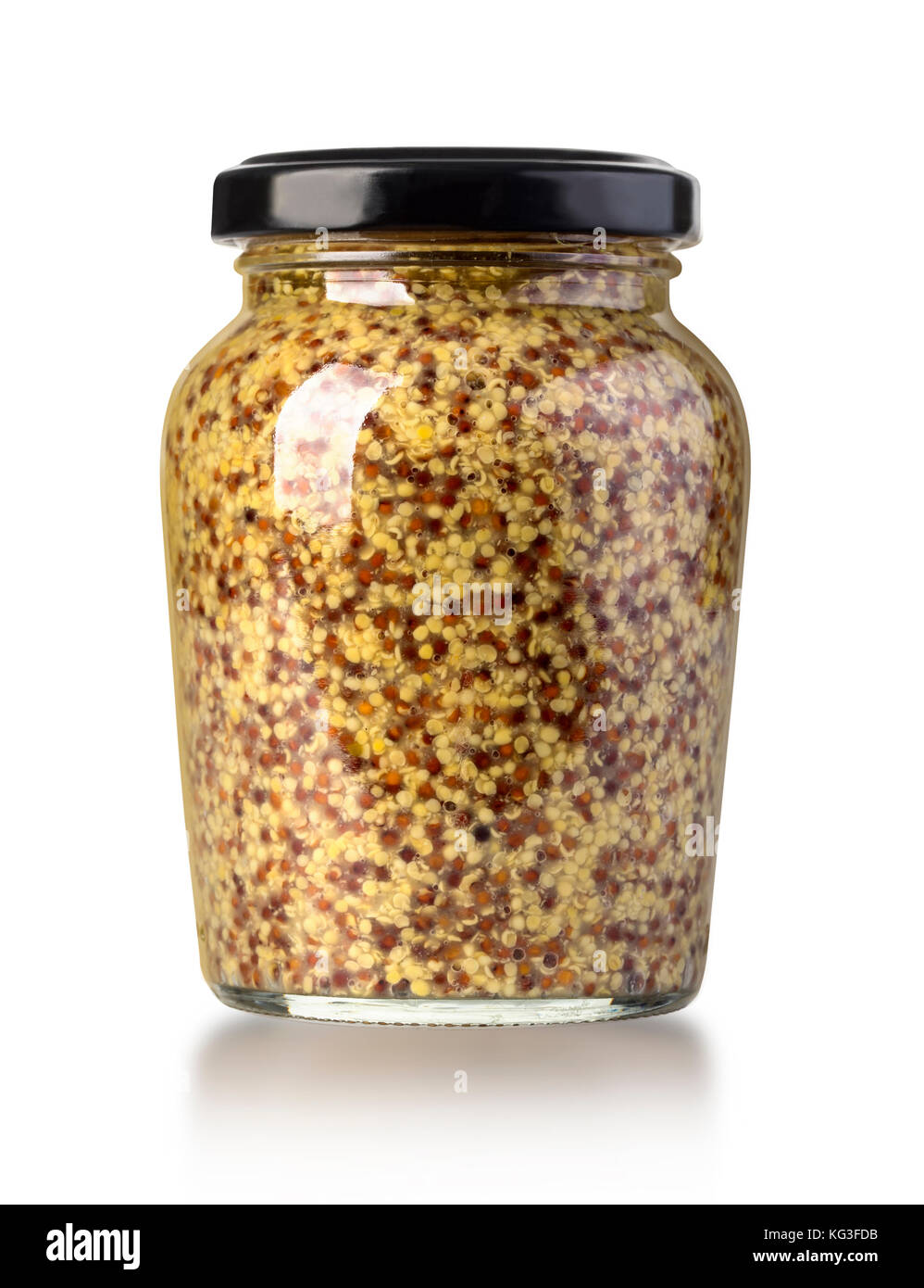 Whole Grain Mustard Isolated on White Background with clipping path
