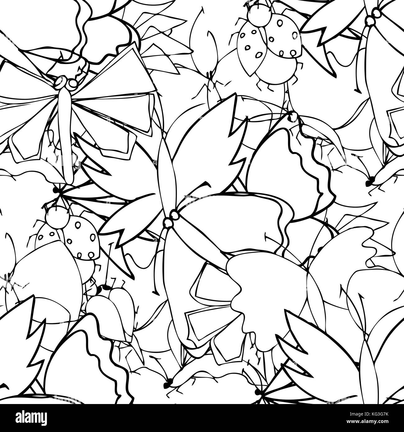 Cute doodle seamless pattern made of butterflies Stock Vector Image ...