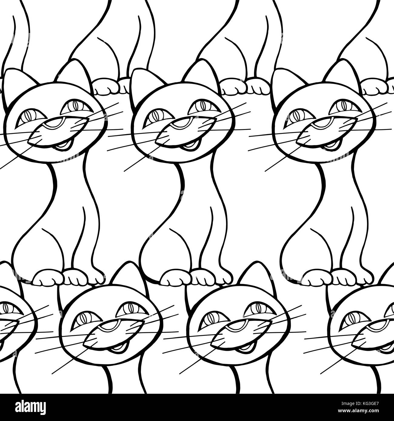 Seamless pattern with white cats, vector illustration Stock Vector ...