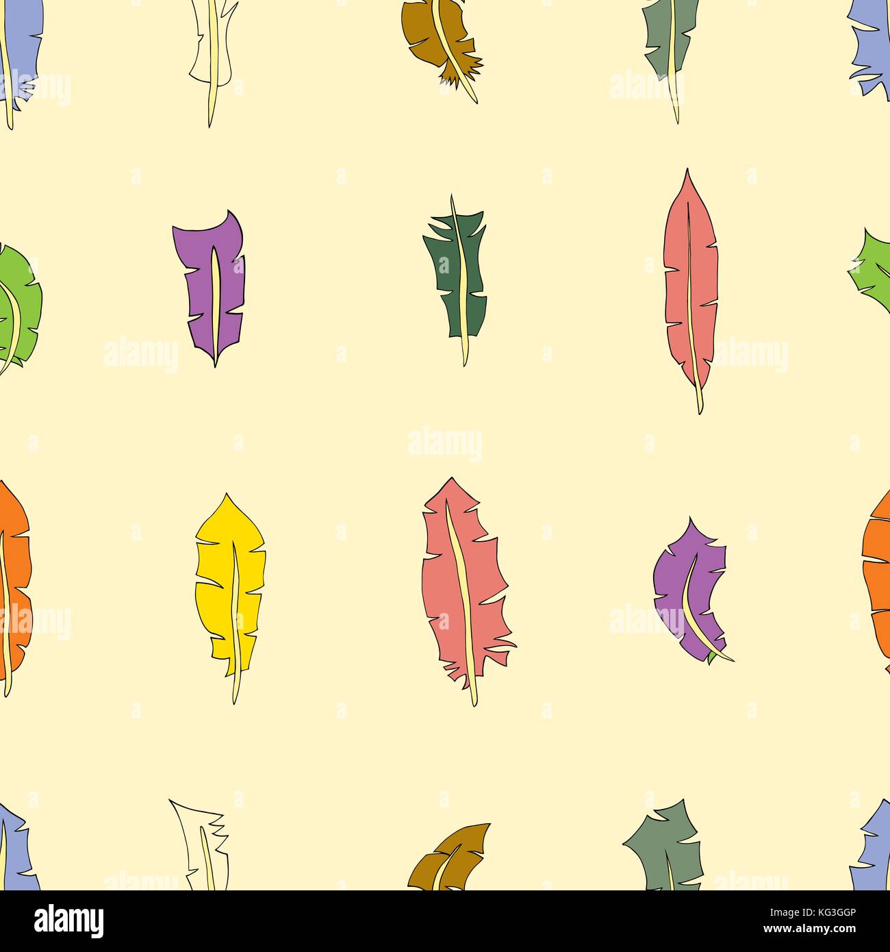 Seamless pattern with abstract feathers. Vector illustration Stock ...