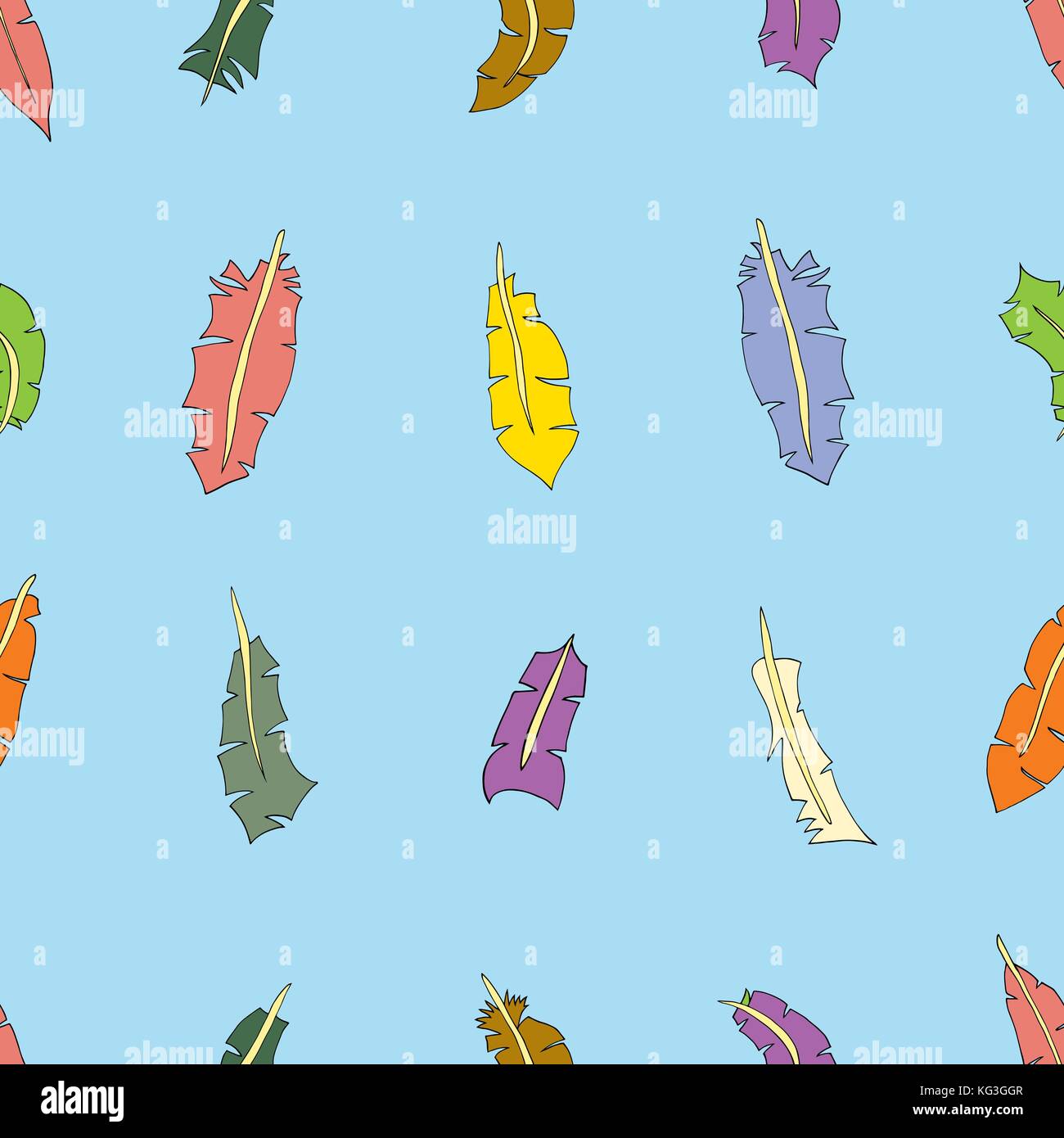 Seamless pattern with abstract feathers. Vector illustration Stock ...