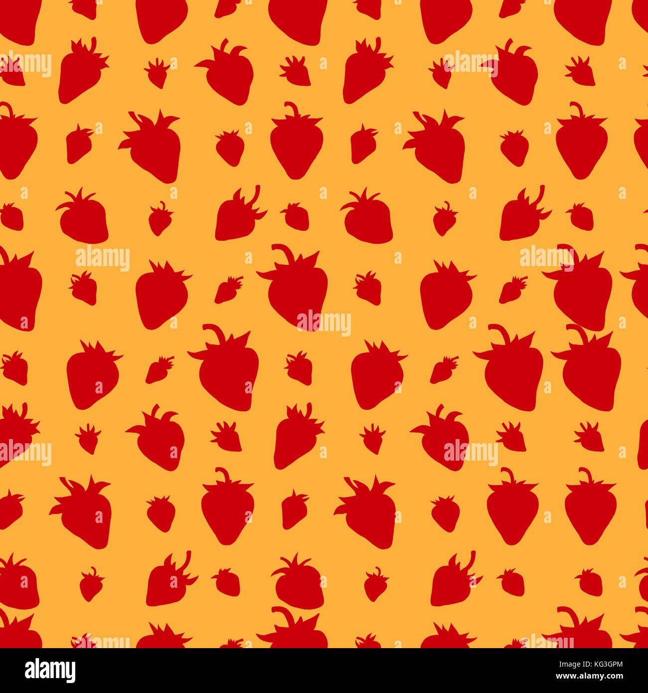 Seamless pattern Background of Red strawberries background. Hand drawn ...